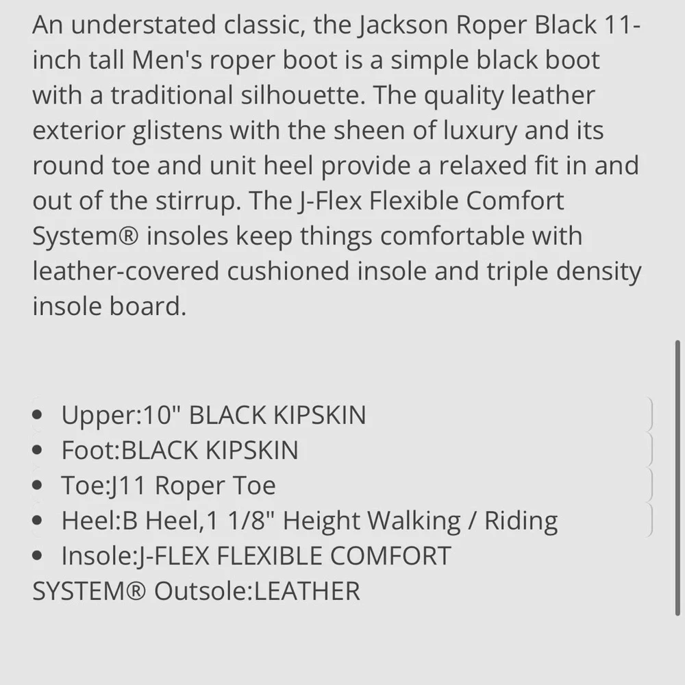 Justin Kipskin J-Flex Comfort Boots Black